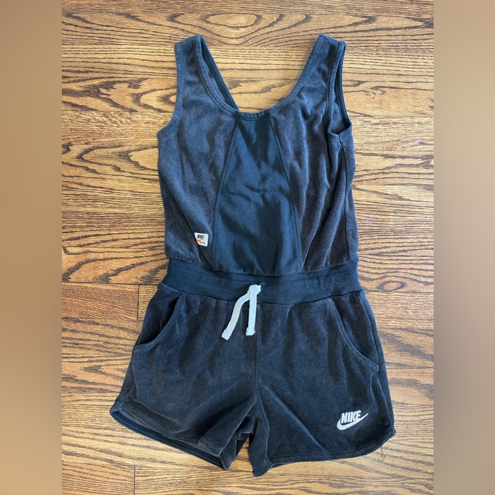 Nike Terry cloth romper jumpsuit shorts